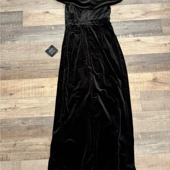 Lulu's Black Strapless Velvet Dress - Picture 2 of 7